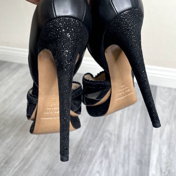 NEW Nicholas Kirkwood Black Mesh Platform Heels - Picture 5 of 8